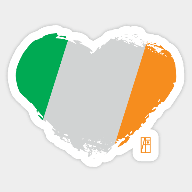 I love my country. I love Ireland. I am a patriot. In my heart, there is always the flag of Ireland. Sticker by ArtProjectShop